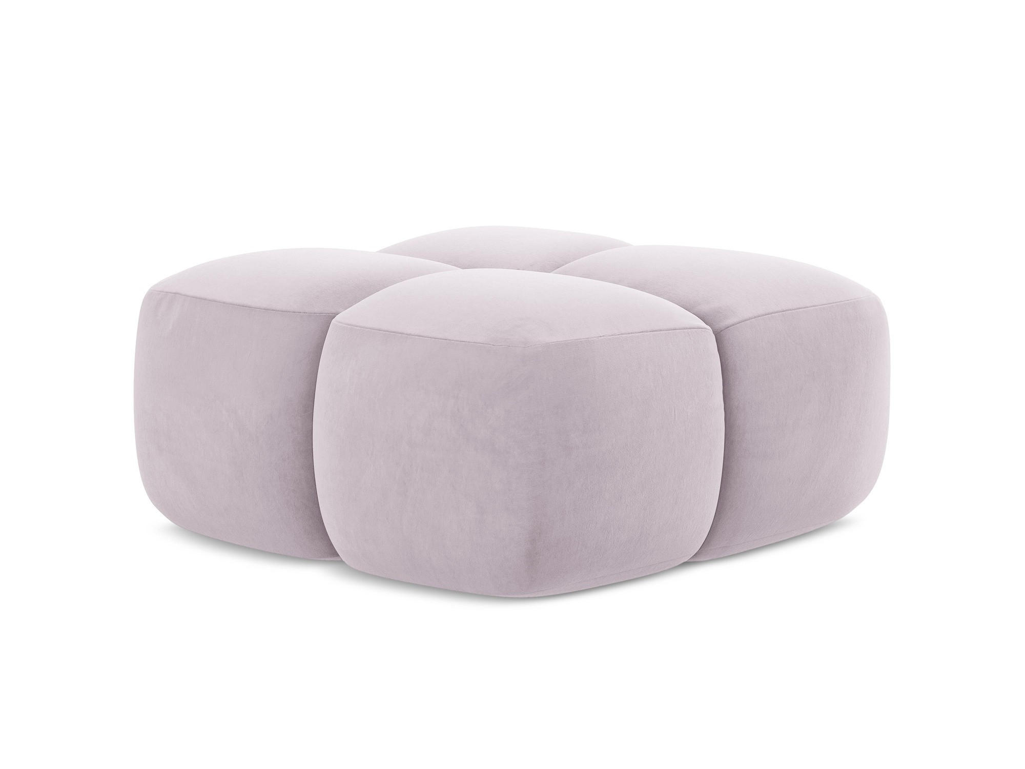 POUF Samt Stoff Violett - Flieder/Schwarz, Holzwerkstoff/Kunststoff (90/39/90cm) - Makamii