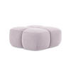 POUF Samt Stoff Violett - Flieder/Schwarz, Holzwerkstoff/Kunststoff (90/39/90cm) - Makamii