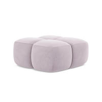 POUF Samt Stoff Violett - Flieder/Schwarz, Holzwerkstoff/Kunststoff (90/39/90cm) - Makamii