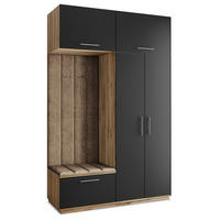 GARDEROBENSCHRANK REMA 150/240/60 cm Modern Garderobe-Set Eiche Wotan - Beige/Eiche Wotan, Holzwerkstoff (150/240/60cm) - MASSENO