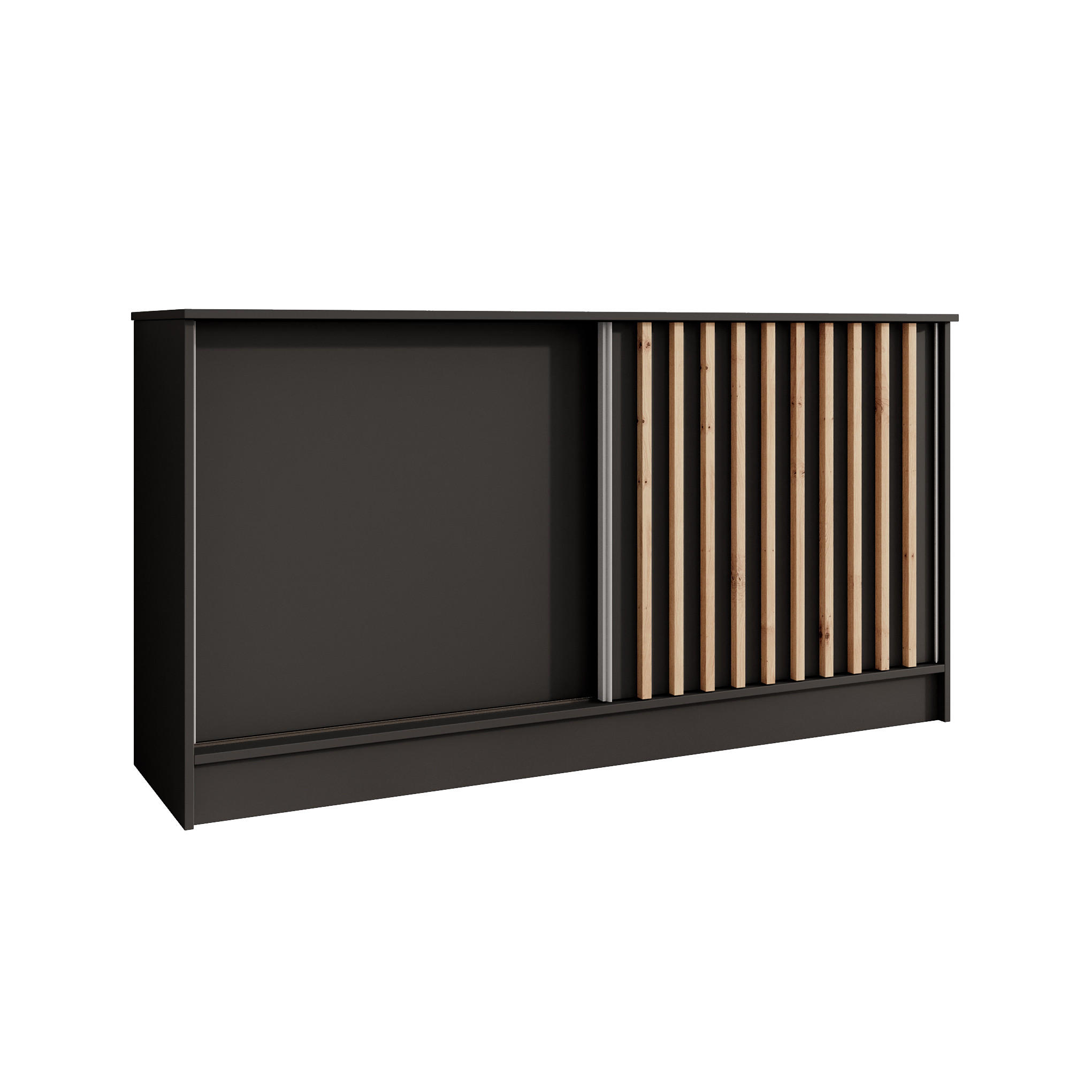 Beautysofa KOMODA Horizon se 2 posuvnými dvířky, černá, 160 cm
