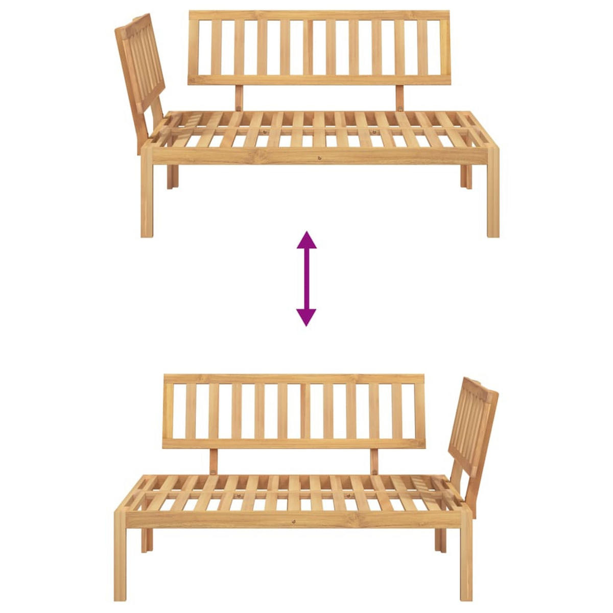 GARTEN-ECKSOFA Aus Paletten Massivholz Akazie - Braun, Holz (80/69/120cm) - vidaXL