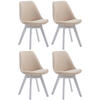 STUHL 4er Set Stoff creme - Creme/Weiß, Holz/Textil (48/84/55cm) - CLP