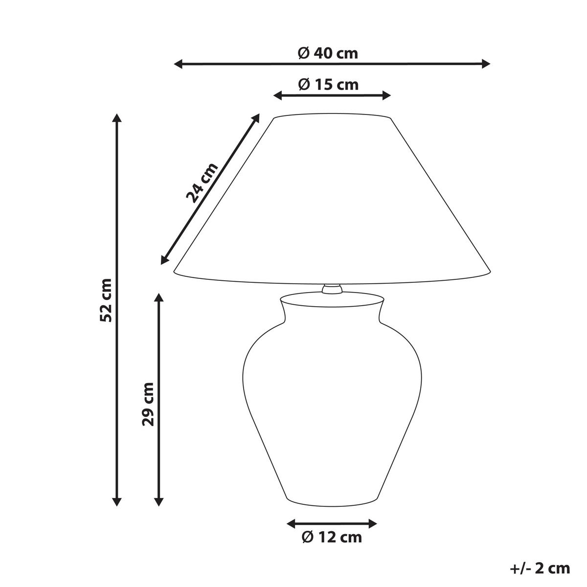 TISCHLAMPE Weiß Diogo - Blau/Pink, Keramik (40/40/52cm) - Beliani