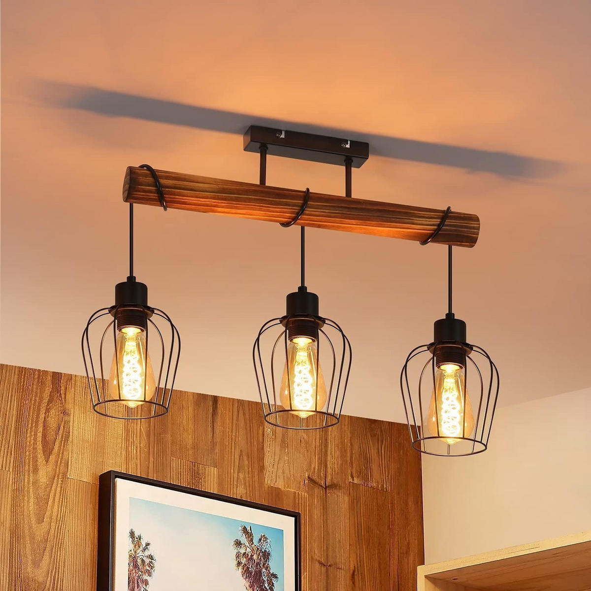 DECKENLEUCHTE Carlota 52/13/43 cm - Alteiche, Holz/Metall (52/13/43cm) - Nettlife