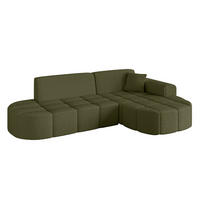 ECKSOFA Ottomane Rechts LIVO-L1 - 252x173x79,5 cm Grün - Grün, Holzwerkstoff/Textil (252/173cm) - ALTDECOR