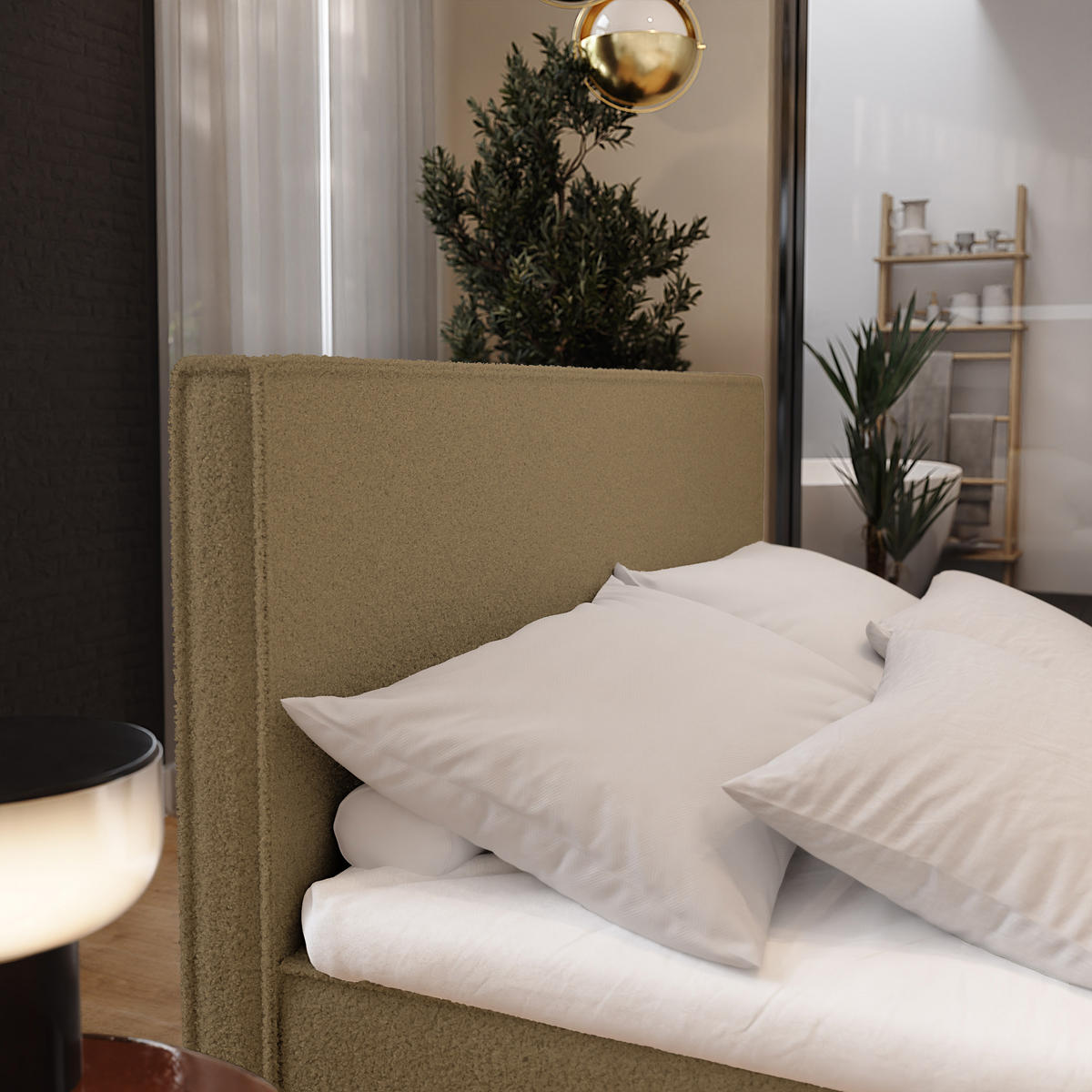 BOXBETT PELLIO 160x200 cm mit Matratze und Topper - Orange - Orange, Holz (160/200cm) - MASSENO