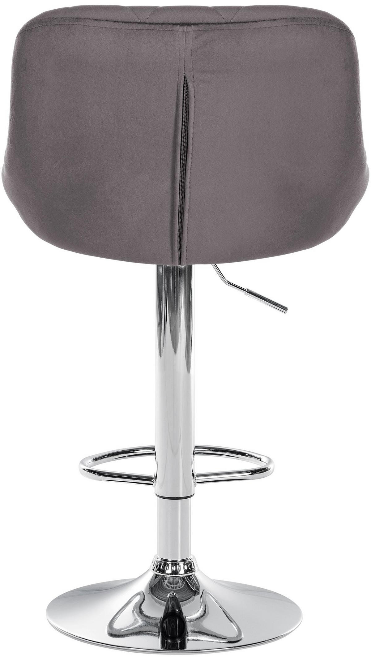 BARHOCKER Stoff grau - Chromfarben/Grau, Textil/Metall (46/83/49cm) - CLP