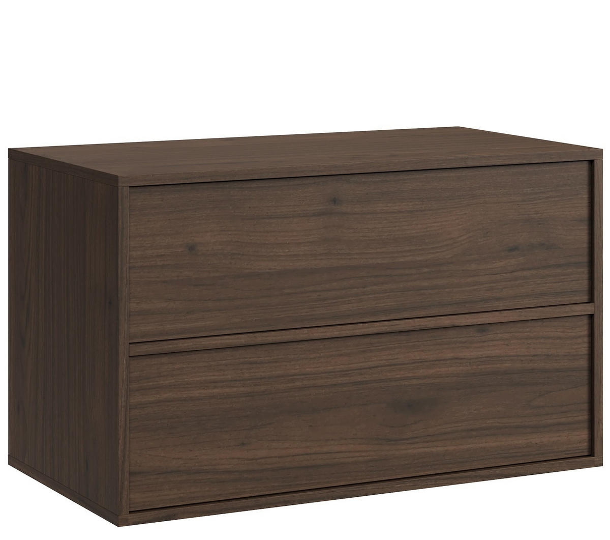 WASCHBECKENUNTERSCHRANK Mali 2 Schubladen Walnuss Braun - 80 x 46 x 49 cm - Walnussfarben, Holz (80/46/49cm) - Badplaats