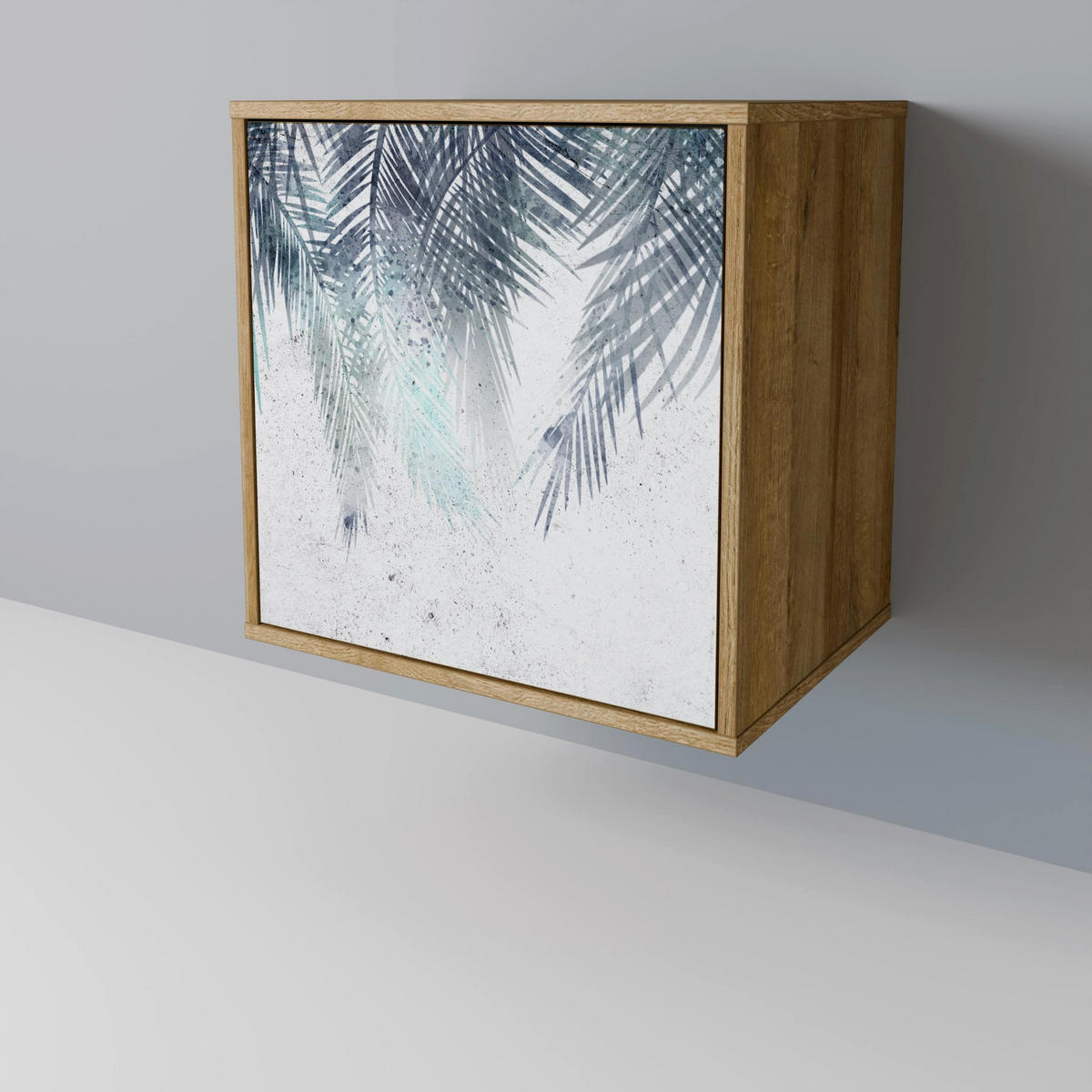 SIDEBOARD PALM VEIL, Eichefarben, 57,5x42x77,5 cm, Schräge Buchenholzfüße - Eichefarben/Buchefarben, Holzwerkstoff/Buchenholz (57.5/77.5/42cm) - SpaceRebels