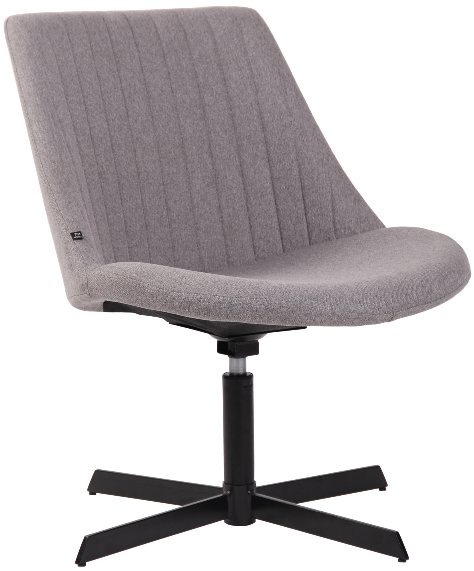 DREHSTUHL Stoff grau - Schwarz/Grau, Textil/Metall (63/79/71cm) - CLP