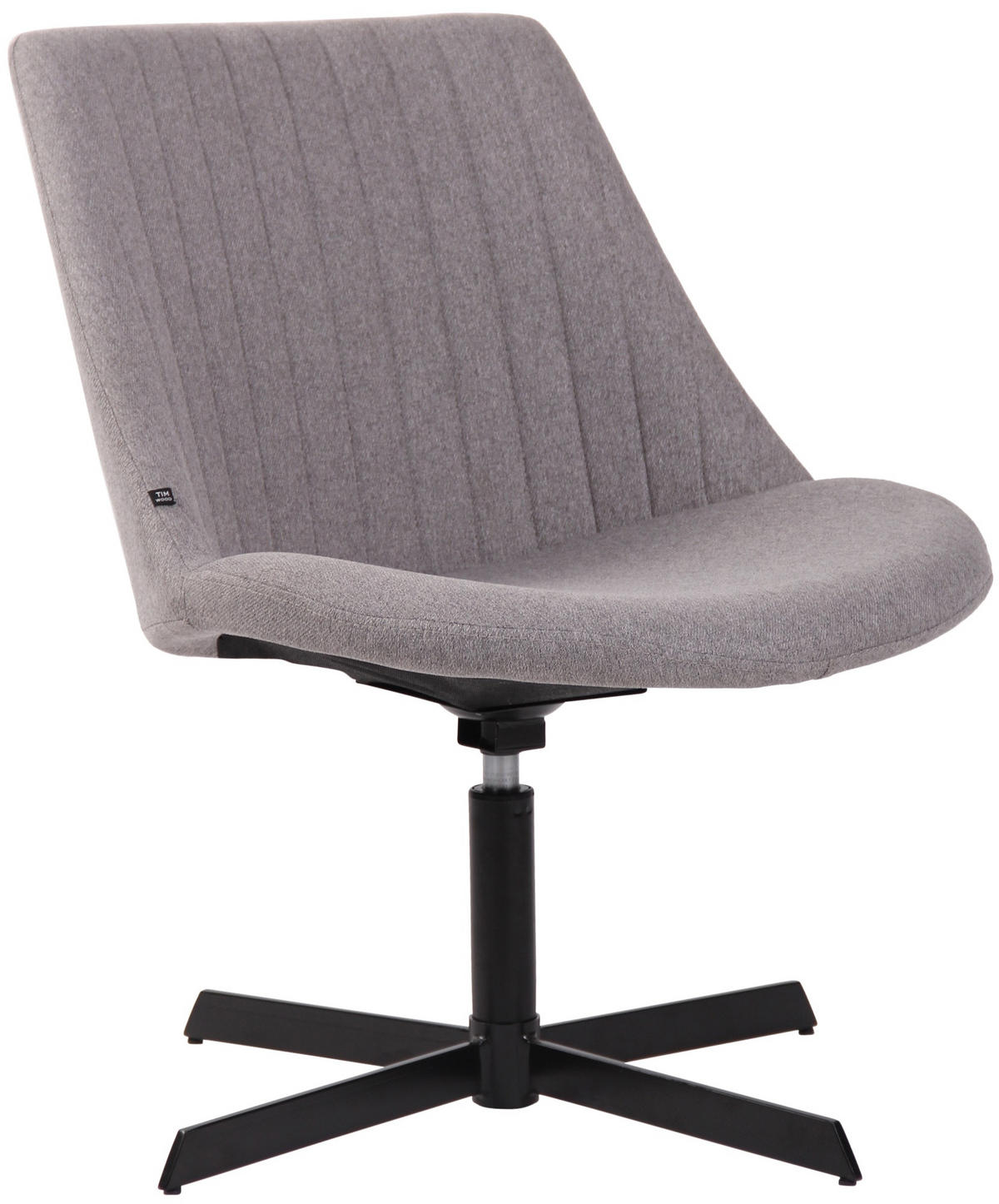 DREHSTUHL Stoff grau - Schwarz/Grau, Textil/Metall (63/79/71cm) - CLP