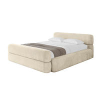 POLSTERBETT mit Bettkasten, Fußteil und Lattenrost, Boxbett ohne Matratze - ENORA-Z-V1 140x200 Beige - Ecru, Holzwerkstoff/Textil (140/200cm) - ALTDECOR