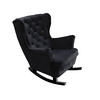SCHAUKELSESSEL mit gepolstertem Sitz und Armlehnen, 102x81x95 cm, Schwarz_29862 - Anthrazit/Schwarz, Holz/Textil (81/102/95cm) - DomoHome