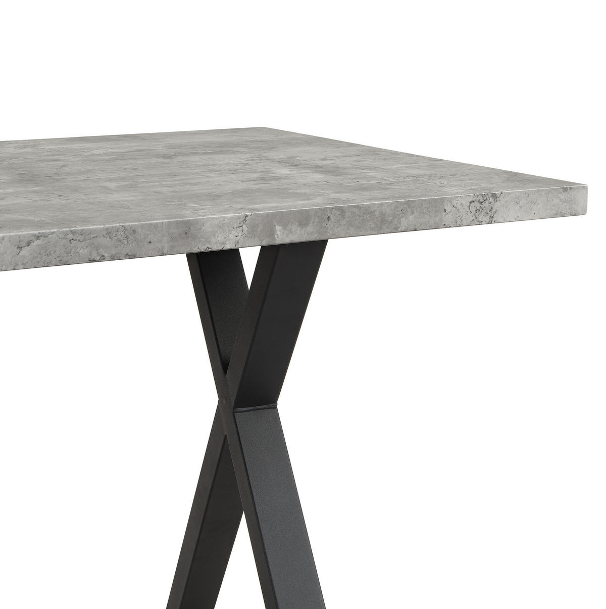 ESSTISCH 140/80/76 cm in Betonoptik mit Kreuzgestell - Grau, Holzwerkstoff (140/80/76cm) - Flora Grace