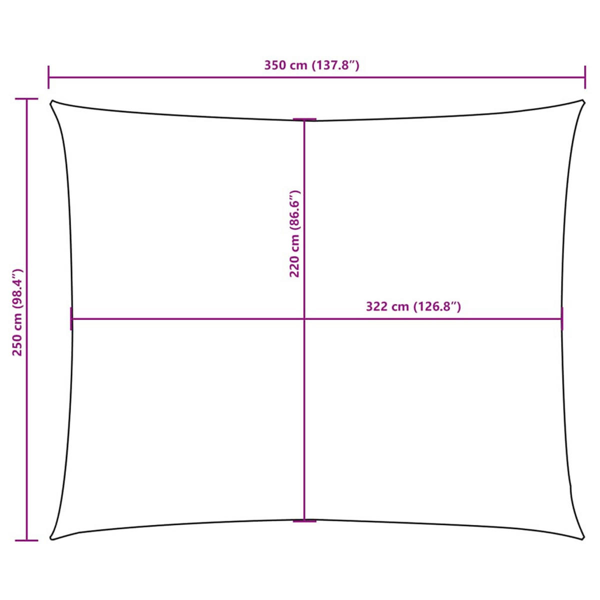 SONNENSEGEL Oxford-Gewebe Rechteckig 2.5/3.5 M Creme - Creme, Textil (250/350cm) - vidaXL