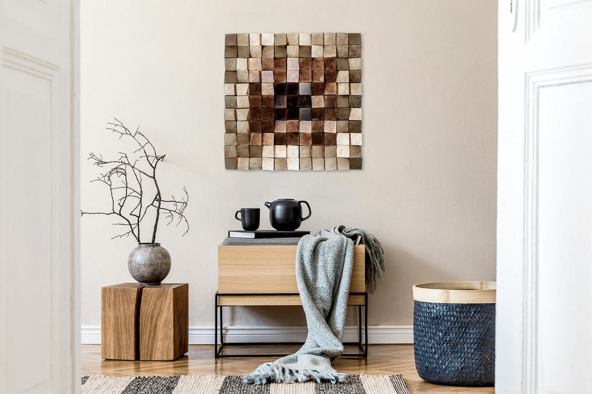 WANDBILD Braun 76/76 cm - Braun, Holz/Kunststoff (8.05/76cm) - KUNSTLOFT
