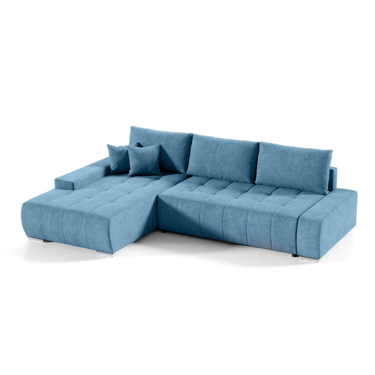 ECKSOFA Jonas 4 Sitzplätze Blau - Blau, Holzwerkstoff (265/185cm) - Petits-meubles