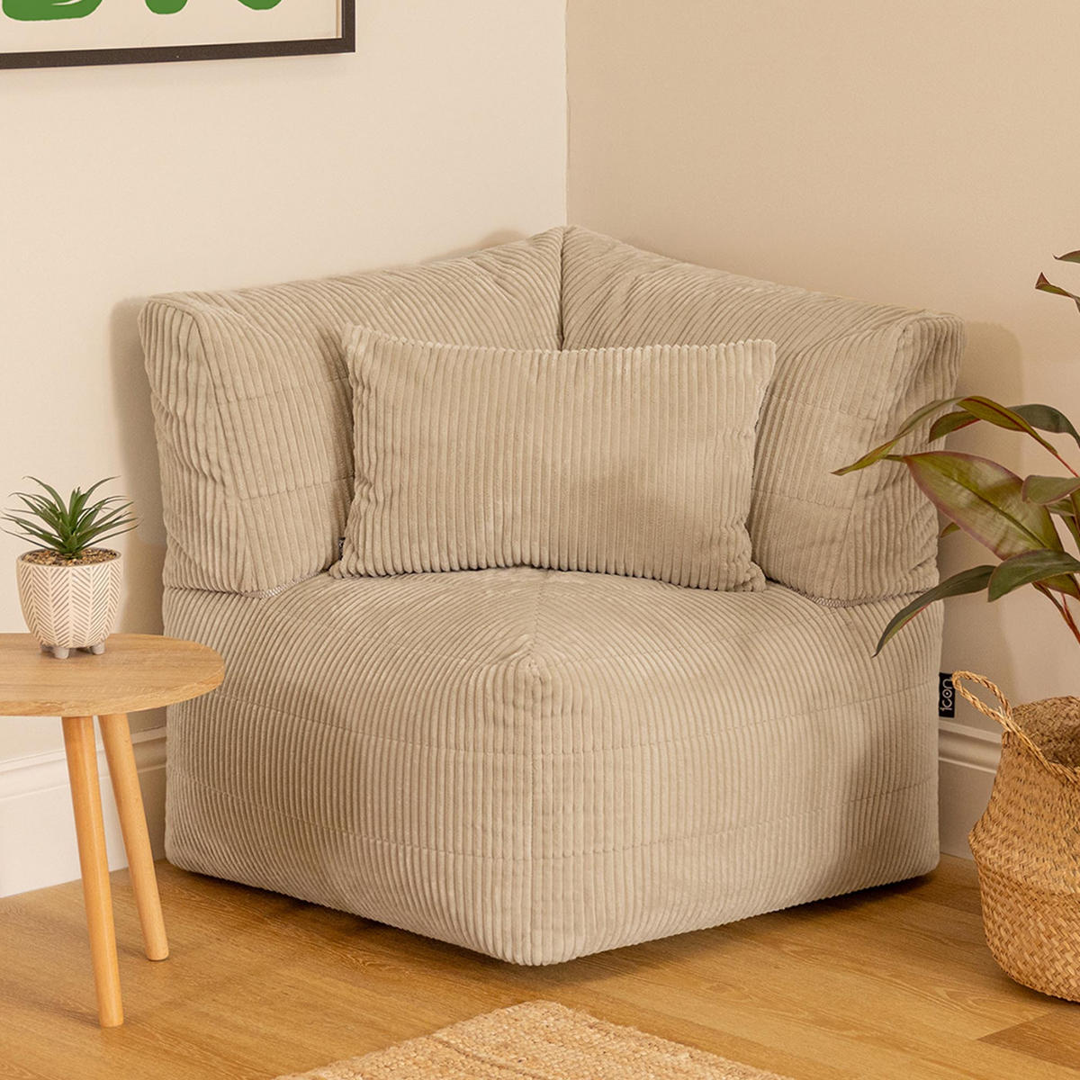 SITZSACK-ECKSOFA Noa modular Cord - Beige, Textil (78/70/78cm) - icon