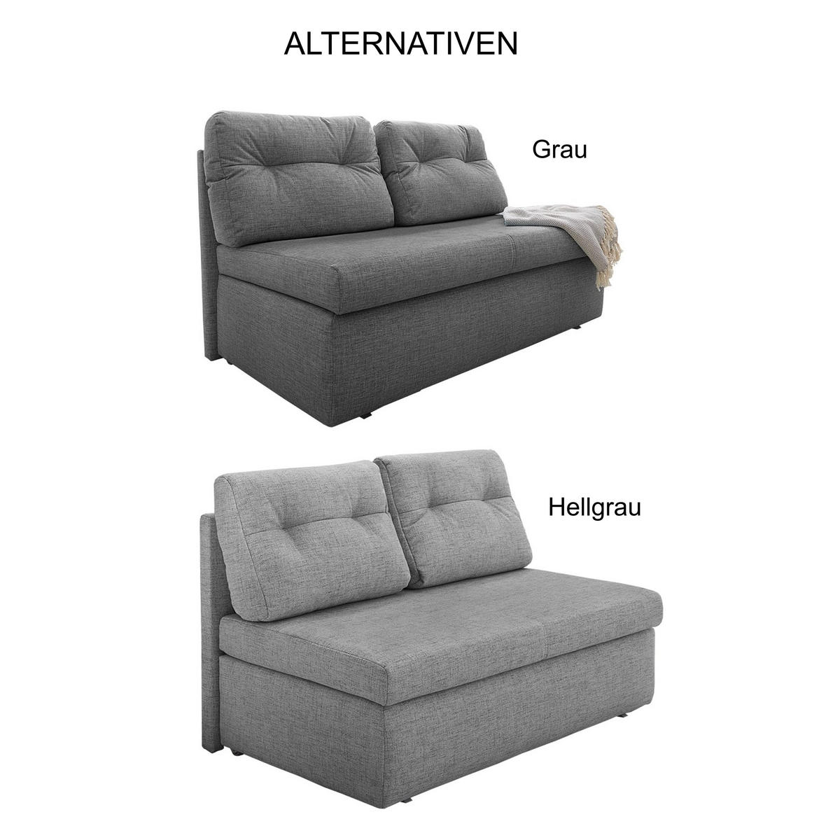 SCHLAFSOFA mit Bettkasten B136/T85/H86 cm, Liegefläche 130x193 cm, Mikrofaser Hellgrau / 15120 - Hellgrau/Schwarz, Textil (136/86/85cm) - luma-home