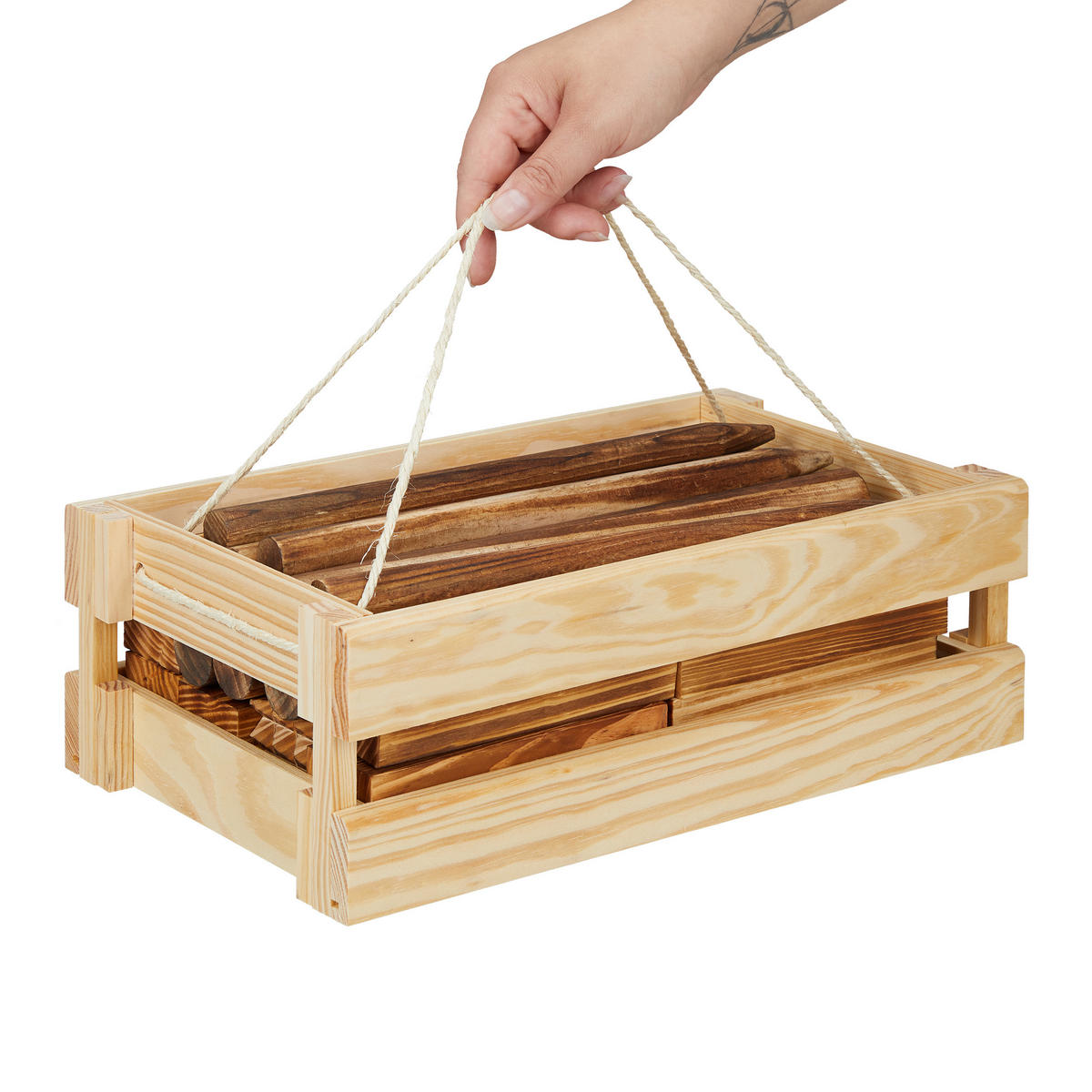 WIKINGERSPIEL - Braun, Holz (36/21.5cm) - Relaxdays