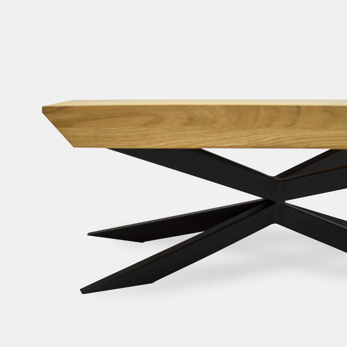 KAFFEETISCH aus Eiche mit Spinnenbeinen im Loft-Stil DEVON - Eichefarben, Holz (70/130/40cm) - Rawood Furniture