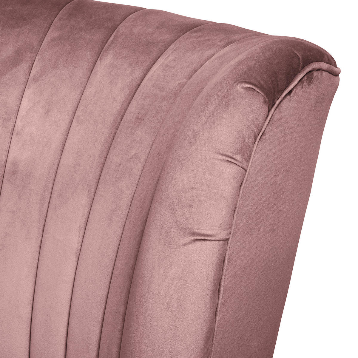 SESSEL - Samt - Mauve/Braun, Birkenholz/Textil (61/81/66cm) - home24