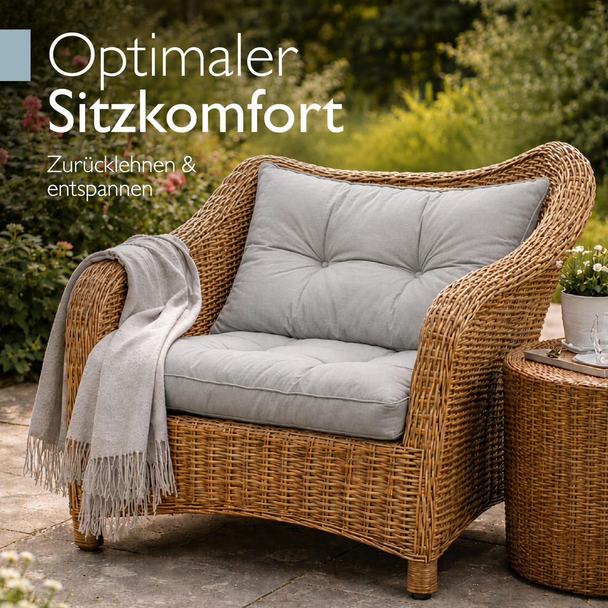 LOUNGEKISSEN Xluna Sitz 50x50x10cm mit Rücken 50x40x12cm Hellgrau (2tlg) - Hellgrau, Textil (50/50cm) - Beautissu 
