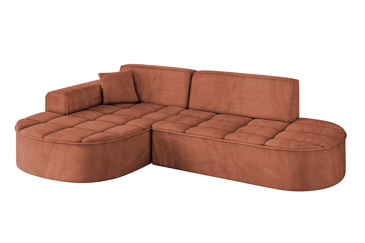 ECKSOFA Ottomane Links TARO-L1 - 243x171x79,5 cm Apricot - Koralle, Holzwerkstoff/Textil (243/171cm) - ALTDECOR