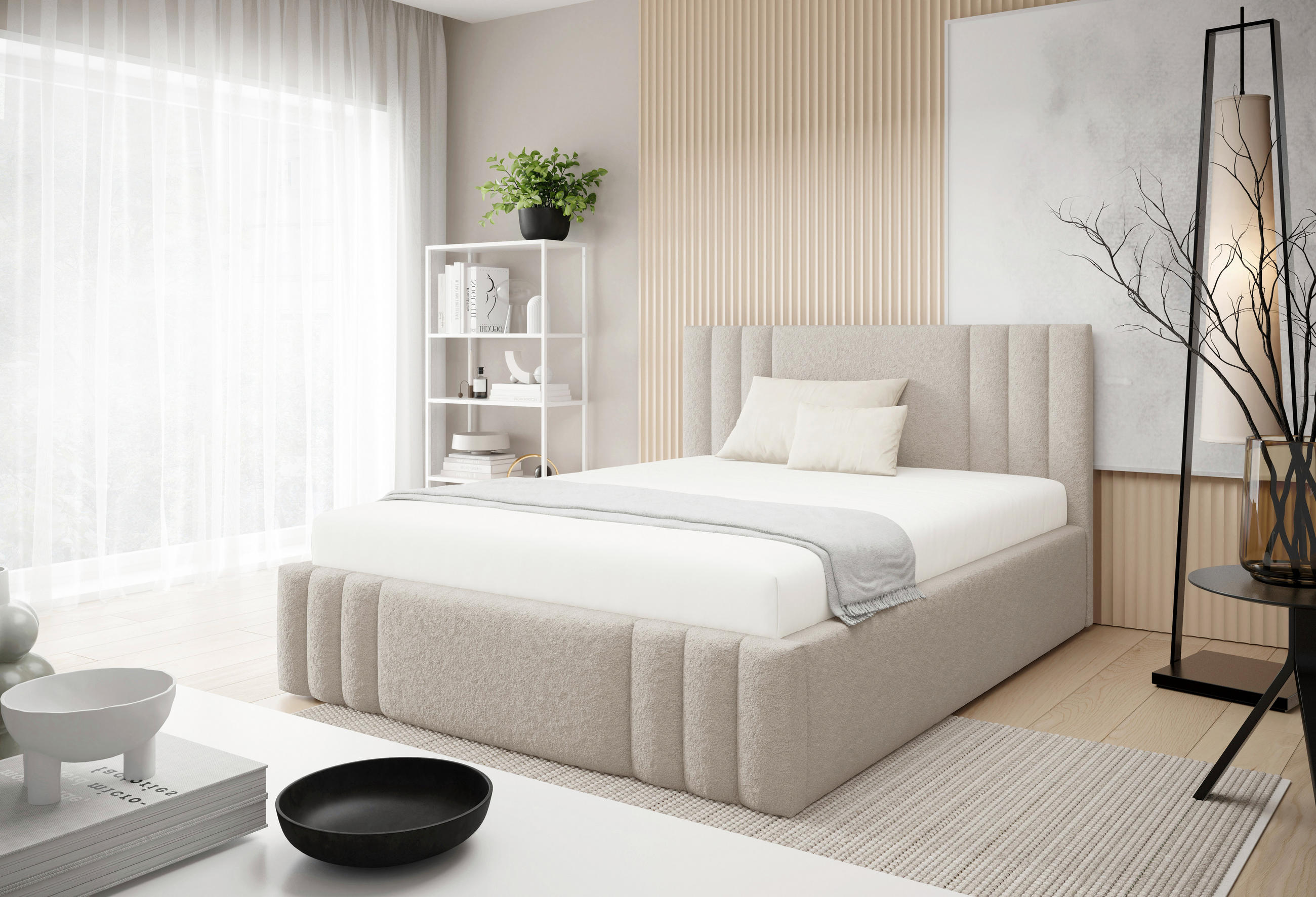 Furnistar Polsterbett Beige 140x200 cm