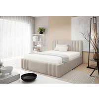 POLSTERBETT RIVIO Bettkasten Lattenrost 160x200 Beige - Beige, Holz (160/200cm) - Furnistar