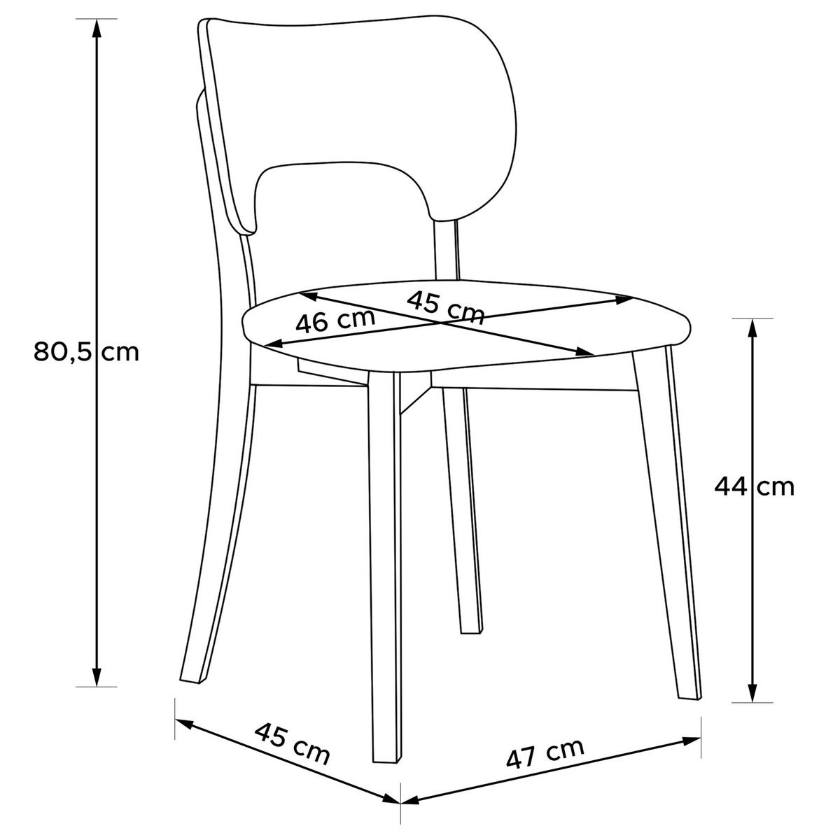 HOLZSTUHL LYCO Esstischstühl 2-er Set, Bouclé - Schwarz/Grau, Holz/Textil (47/80.5/45cm) - KONSIMO®