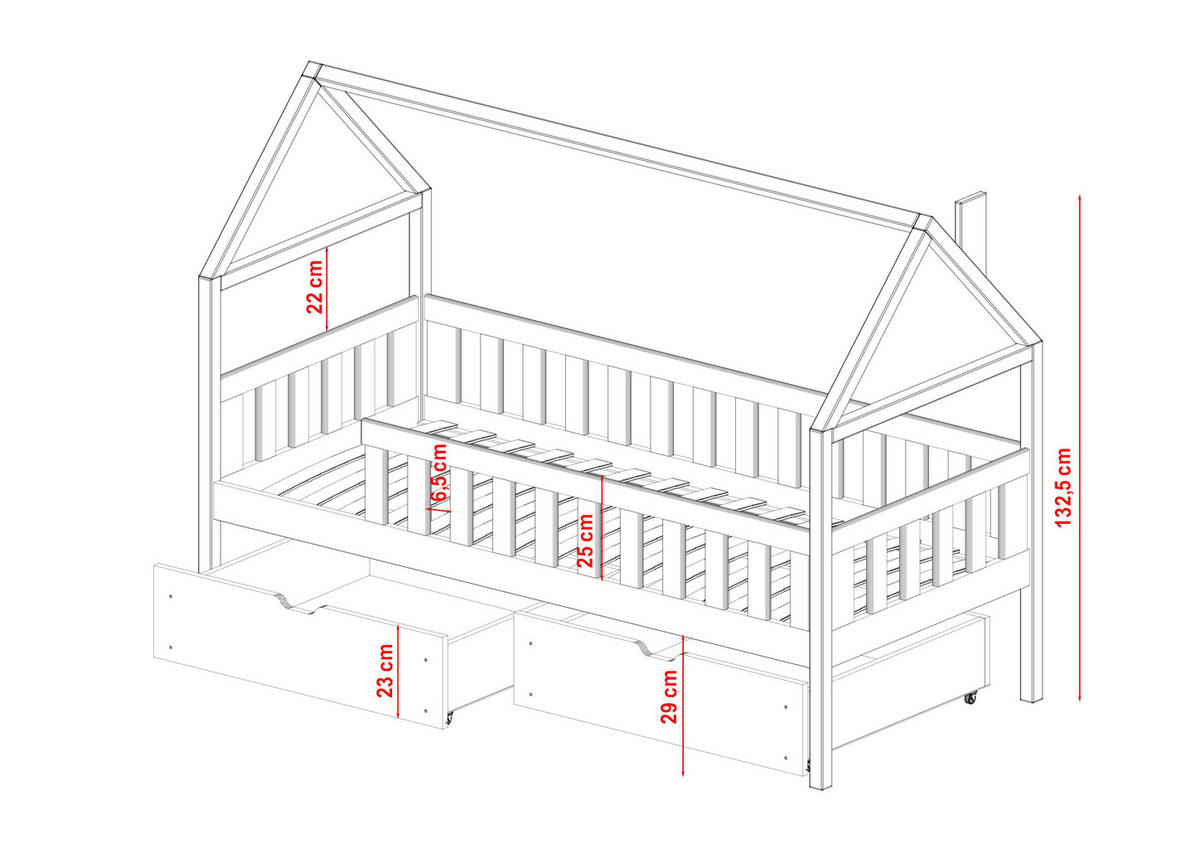 HAUSBETT WEIß - Weiß, Holz (90/200cm) - FURNLUX