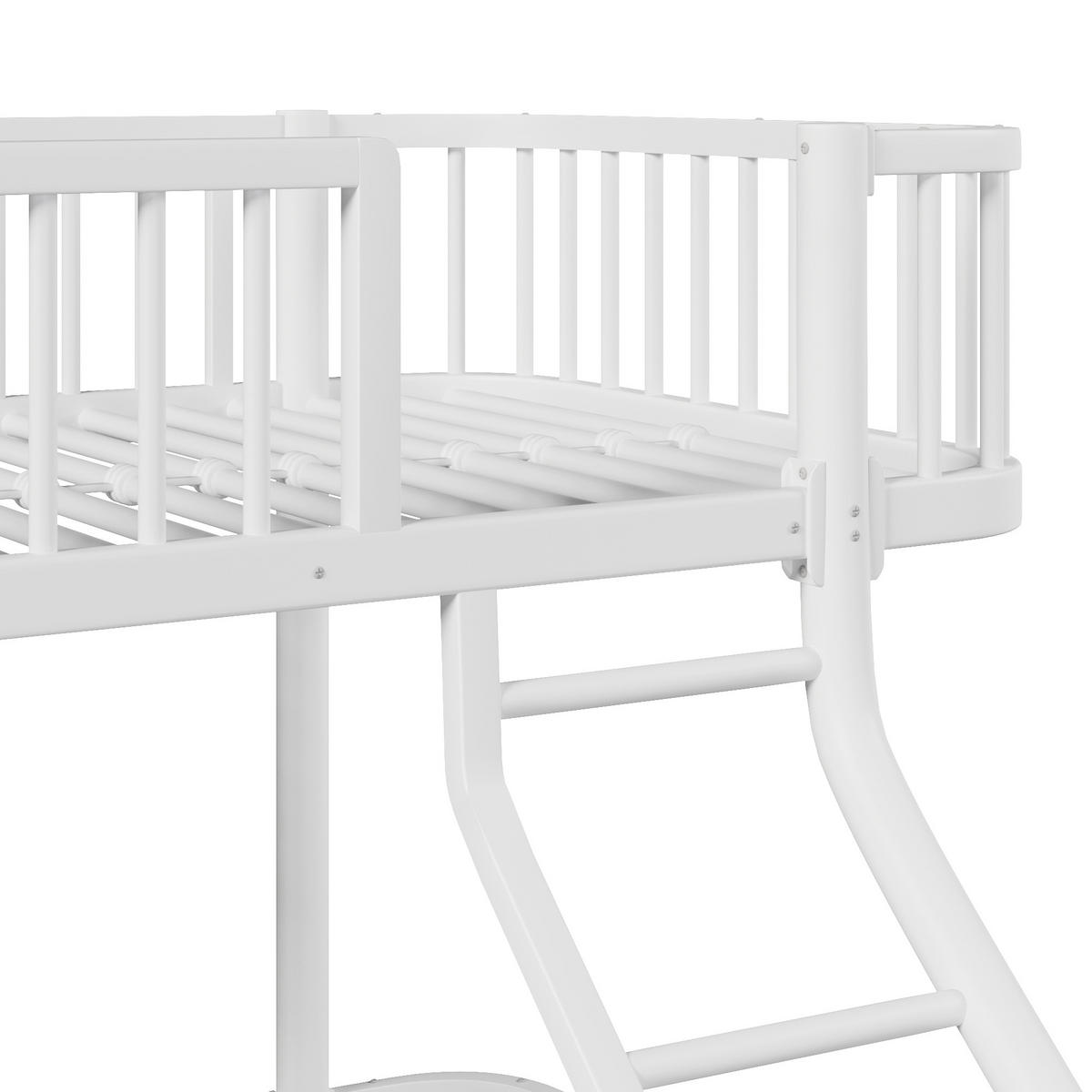 ETAGENBETT Eisen 90/200 cm + 140/200 cm Weiß - Weiß, Metall - Raumix