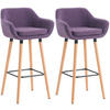 BARHOCKER 2er-Set mit Lehne Lila VILO Stoffbezug 99x55x46 cm - Lila, Holz/Textil (55/99/46cm) - DELUKE