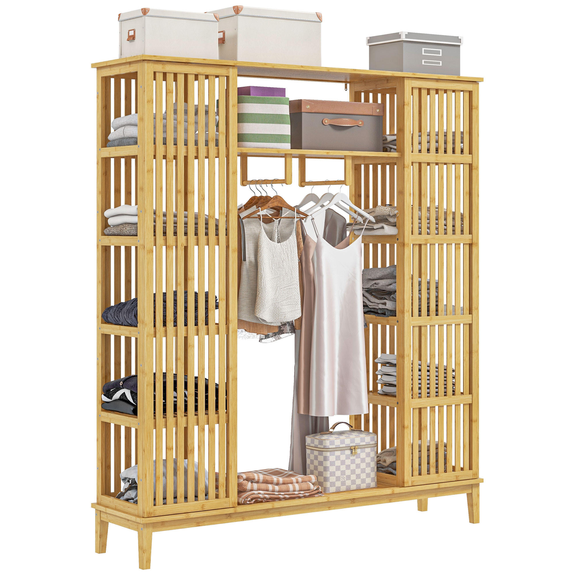 KLEIDERSCHRANK Braun 1 Stück - Braun, Naturmaterialien (35/165/145cm) - GiPP