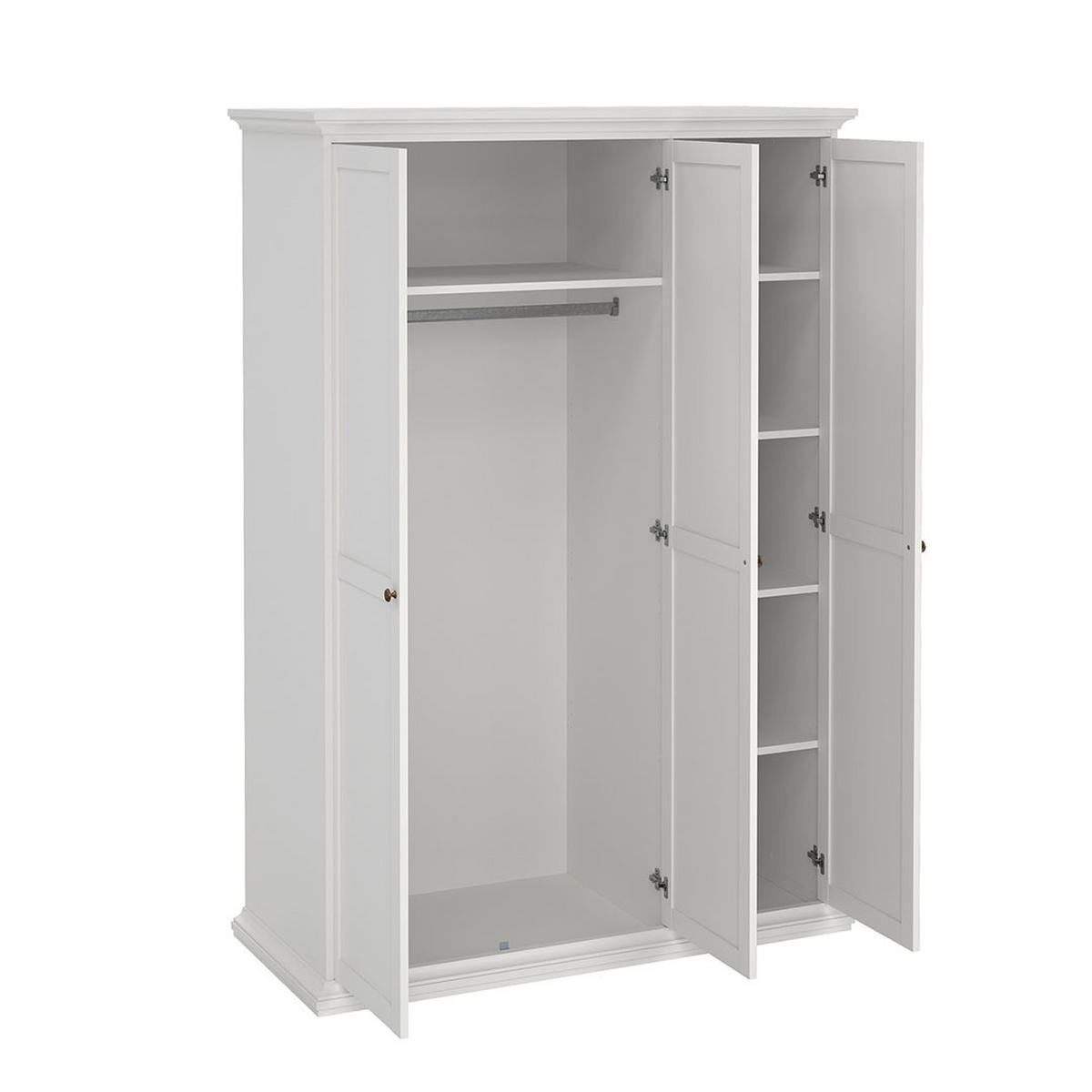 KLEIDERSCHRANK Venedig Weiß 139/61/201 cm - Weiß, Holzwerkstoff (139/201/61cm) - ebuy24