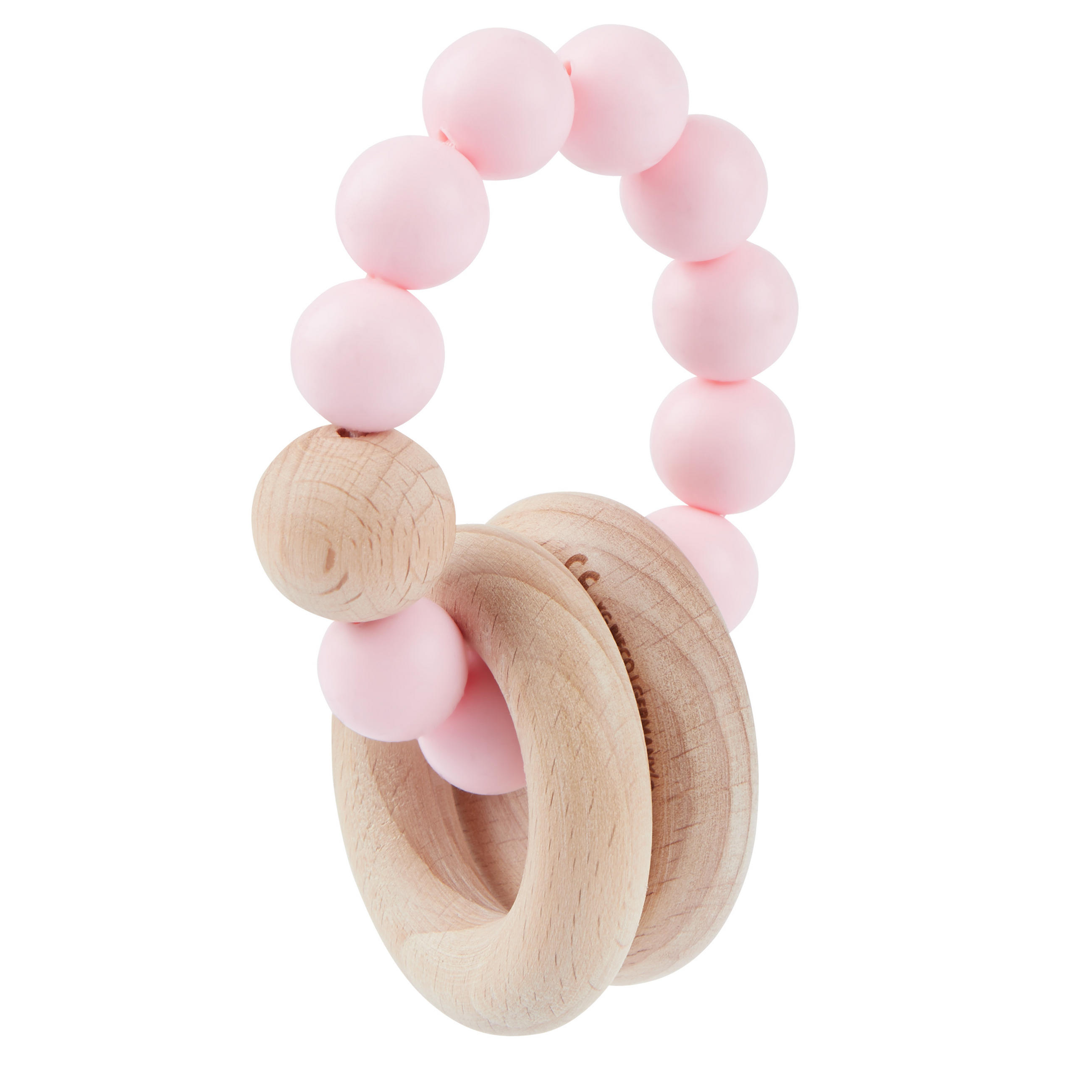 BEISSRING mit Silikon Perlen - ab Geburt - Rosa, Kunststoff (9/6.8cm) - Bieco Spielwaren