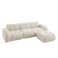 MODULSOFA aus Chenille White - Weiß, Kunststoff (171/281cm) - Meubliv