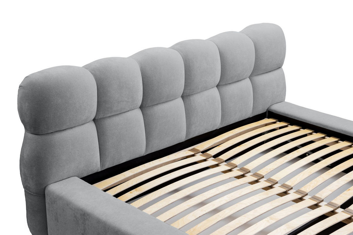 POLSTERBETT schenilen Struktur Paulon 180x200 cm, Grau - Grau, Textil (180/200cm) - Fedve