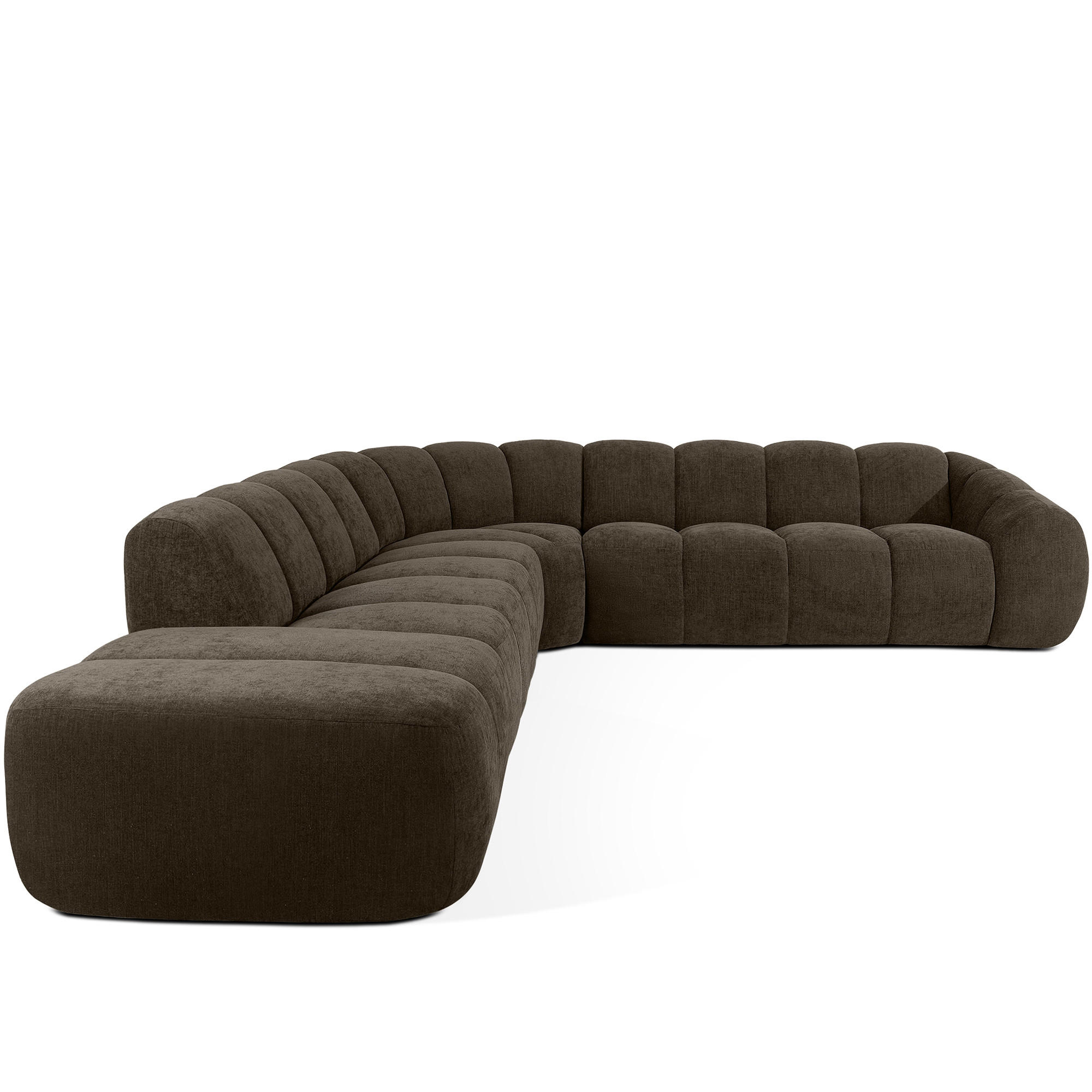 ECKSOFA LINKS FLAVA, Braun - Braun, Holz/Holzwerkstoff (310/354cm) - KONSIMO®