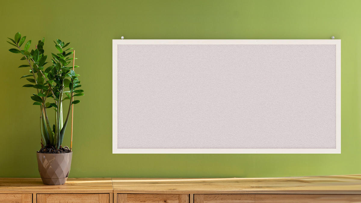 PINNWAND, Korktafel in weiß, 80x40 cm, Holzrahmen - weiß lackiert - Weiß, Holz (80/40/1.5cm) - ALLboards