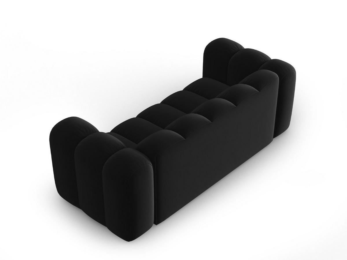 SOFA Lupine aus Samt schwarz 2 Sitzplätze - Schwarz, Textil (200/70/95cm) - Micadoni