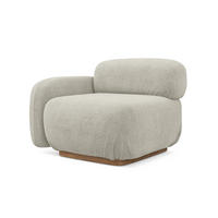 SOFAELEMENT Links Bouclé Stoff Beige - Beige/Creme, Holz/Textil (95/73/95cm) - Makamii