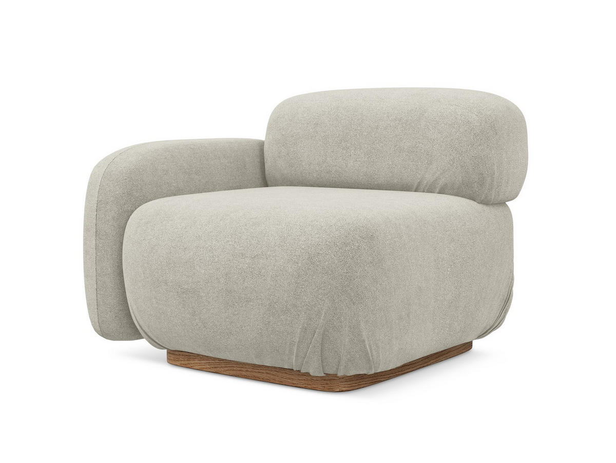 SOFAELEMENT Links Bouclé Stoff Beige - Beige/Creme, Holz/Textil (95/73/95cm) - Makamii