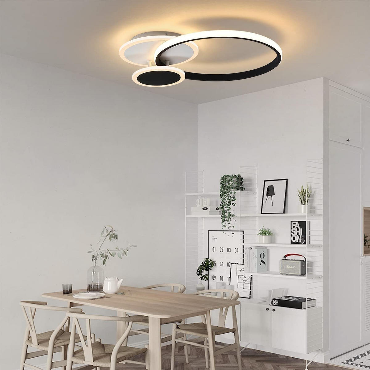 LED-DECKENLEUCHTE Reinhard 44/36/8 cm - Schwarz, Metall (44/36/8cm) - Nettlife