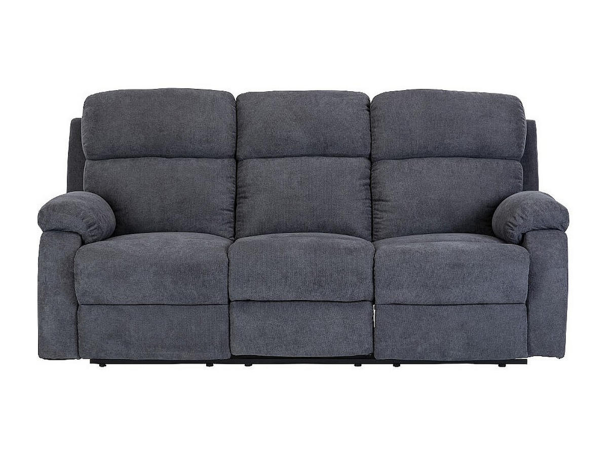 SOFAGARNITUR mit Relaxfunktion - 4 -Sitzer - Polyester - anthrazitgrau - TOLZANO - Anthrazit, Textil (201/100/96cm) - Vente-Unique