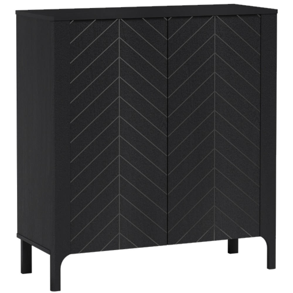 KOMMODE Lume mit zwei Türen, 100 cm, schwarz - Schwarz, Holzwerkstoff (103/95/40.5cm) - Beautysofa