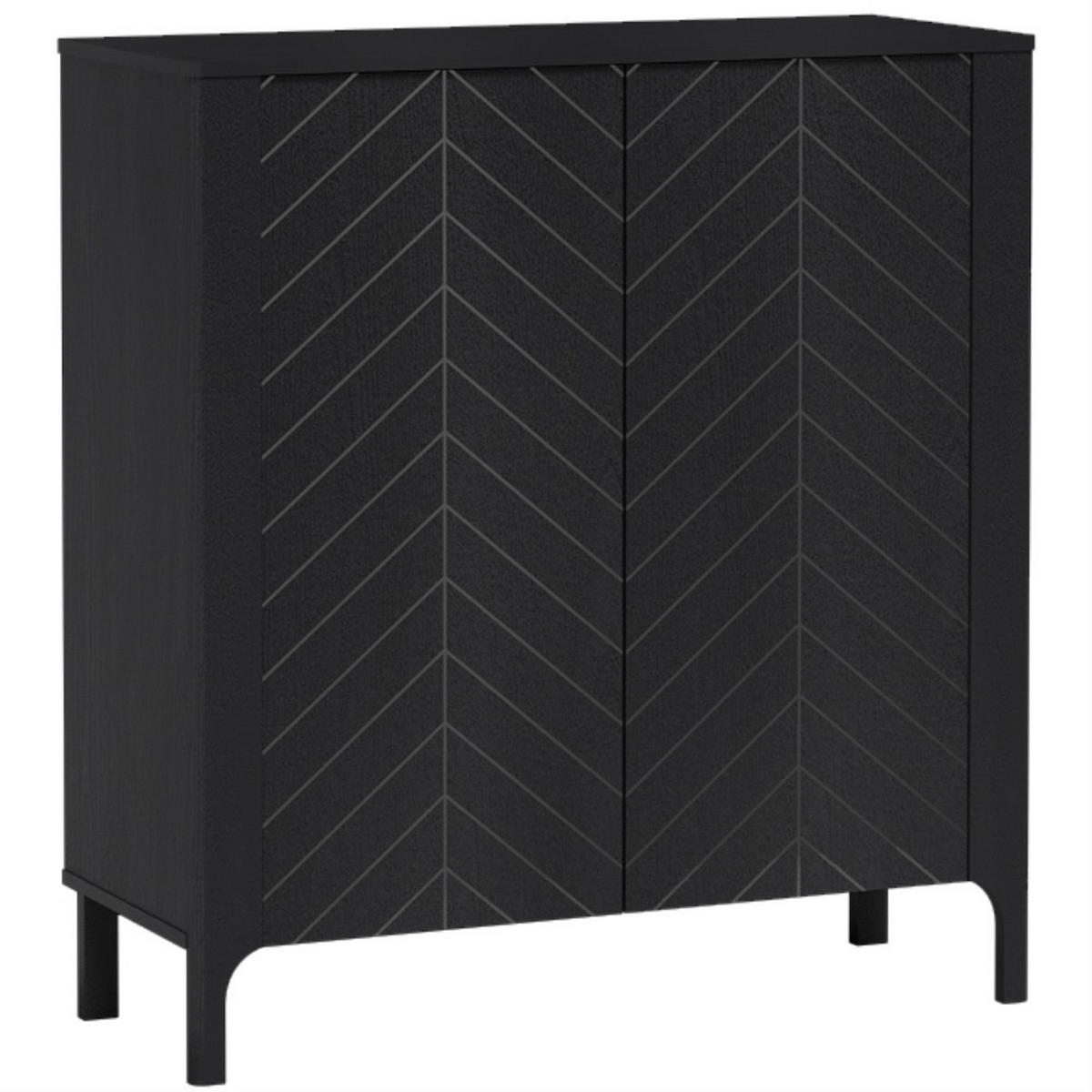 KOMMODE Lume mit zwei Türen, 100 cm, schwarz - Schwarz, Holzwerkstoff (103/95/40.5cm) - Beautysofa