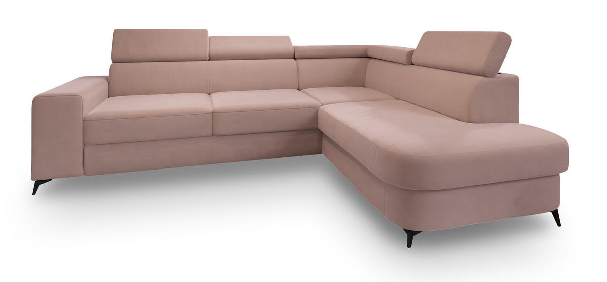 ROHOVÁ SEDAČKA ALVORO starorůžová - starorůžová/černá, kov/dřevo (253/190cm) - MASSENO